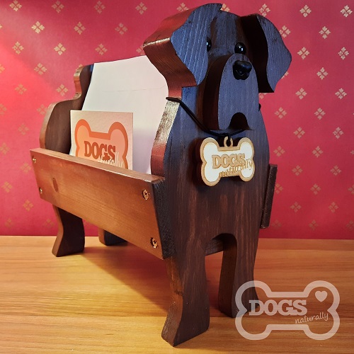 Wooden Dog Letter, Mail, Post Rack (Chocolate Labrador)
